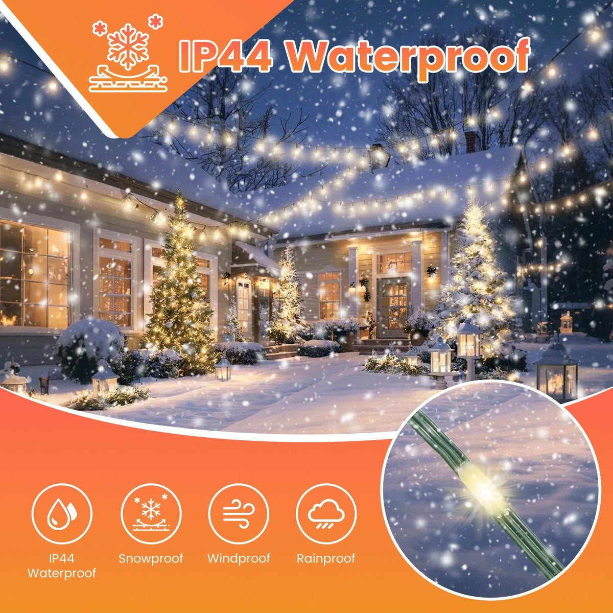 330ft Outdoor Fairy Lights – 1000 LED with Remote