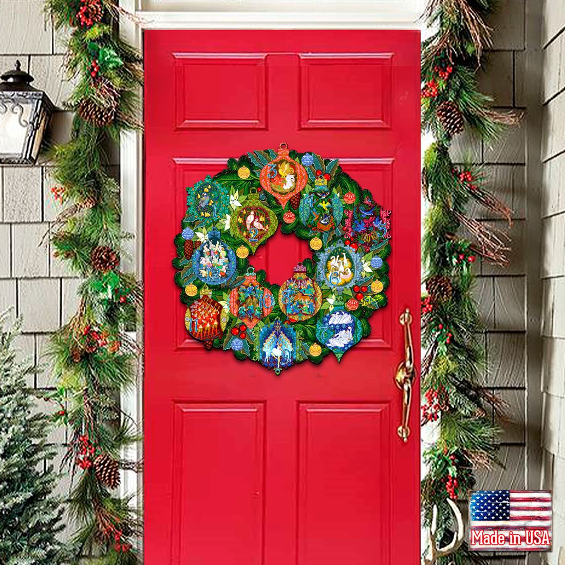 12 Days of Christmas Wooden Door Hanger