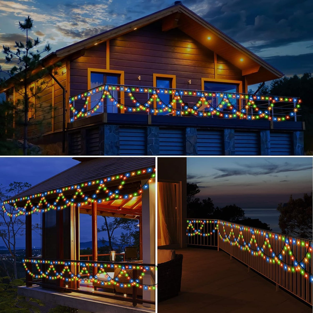 40ft Outdoor Christmas String Lights – 380 LED, 8 Modes