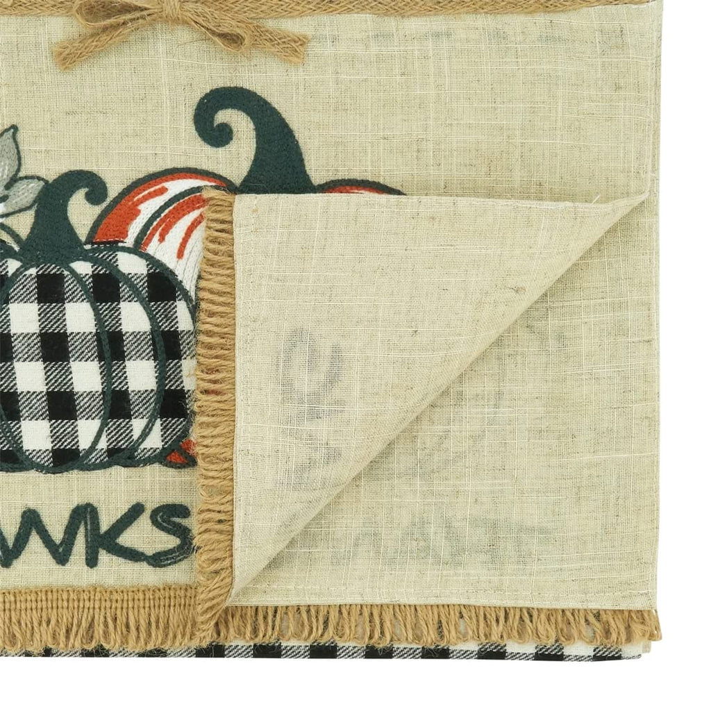 Harvest Pumpkin Plaid Table Runner