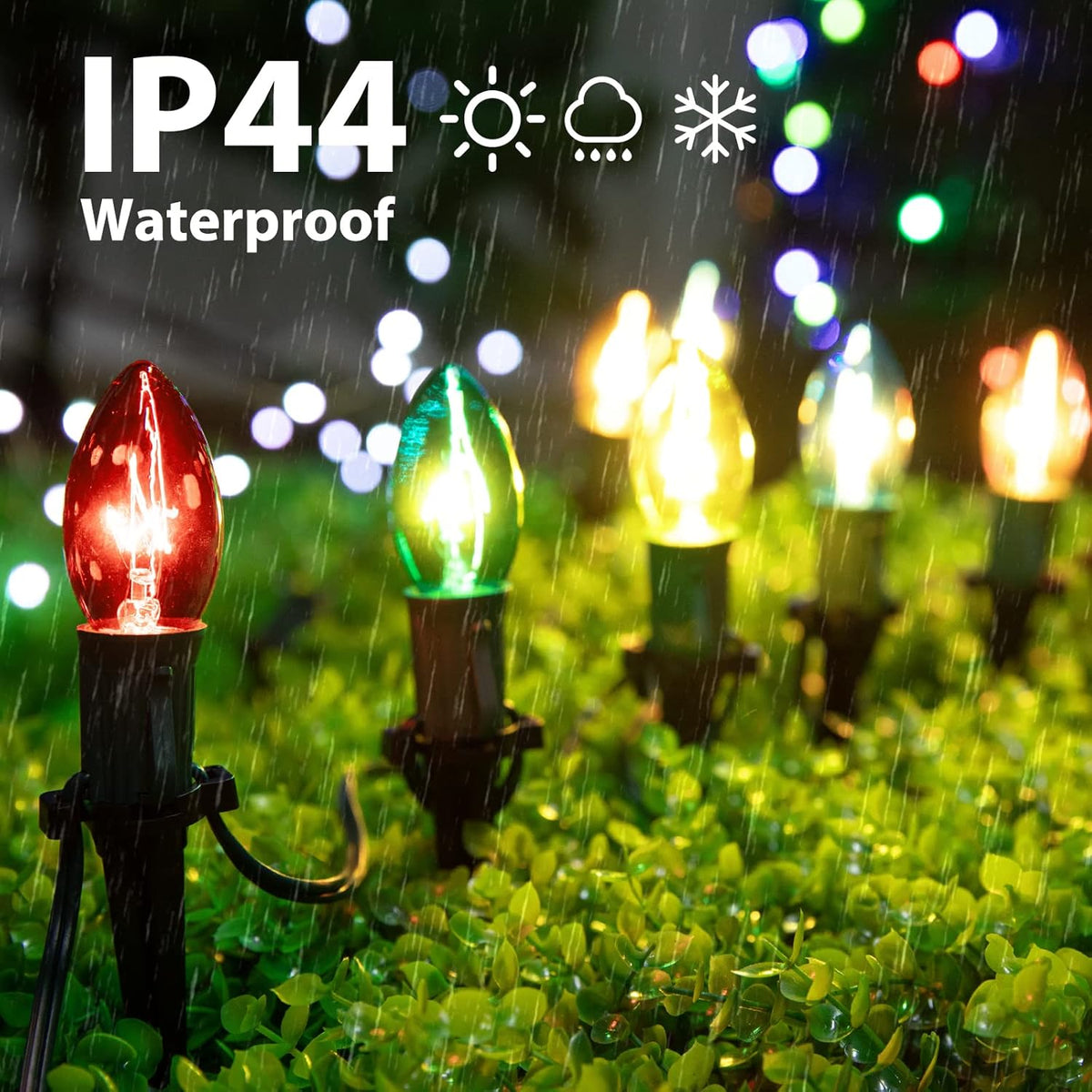 Outdoor Christmas Pathway Lights – 25.7ft C9 with Stakes