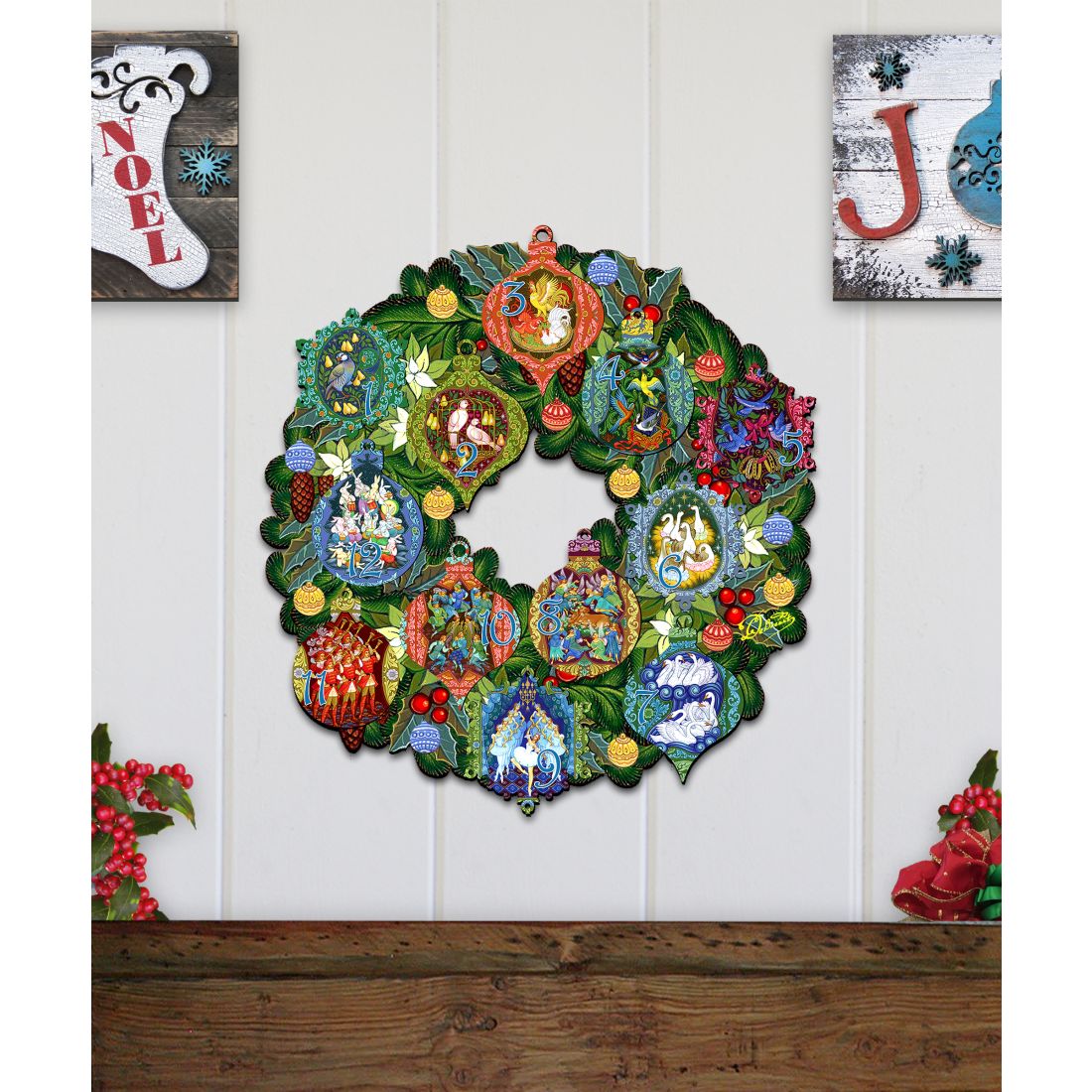 12 Days of Christmas Wooden Door Hanger