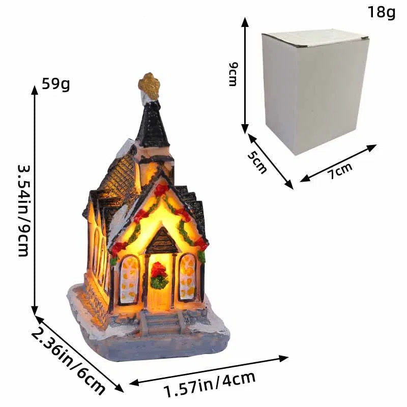 Light-Up Christmas Village Cabin