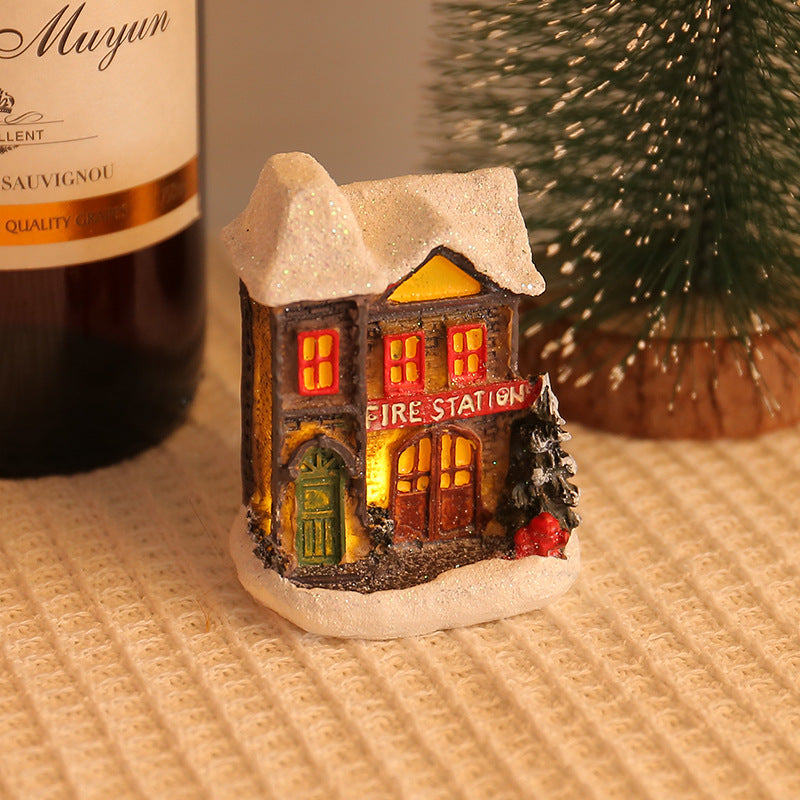 Light-Up Christmas Village Cabin