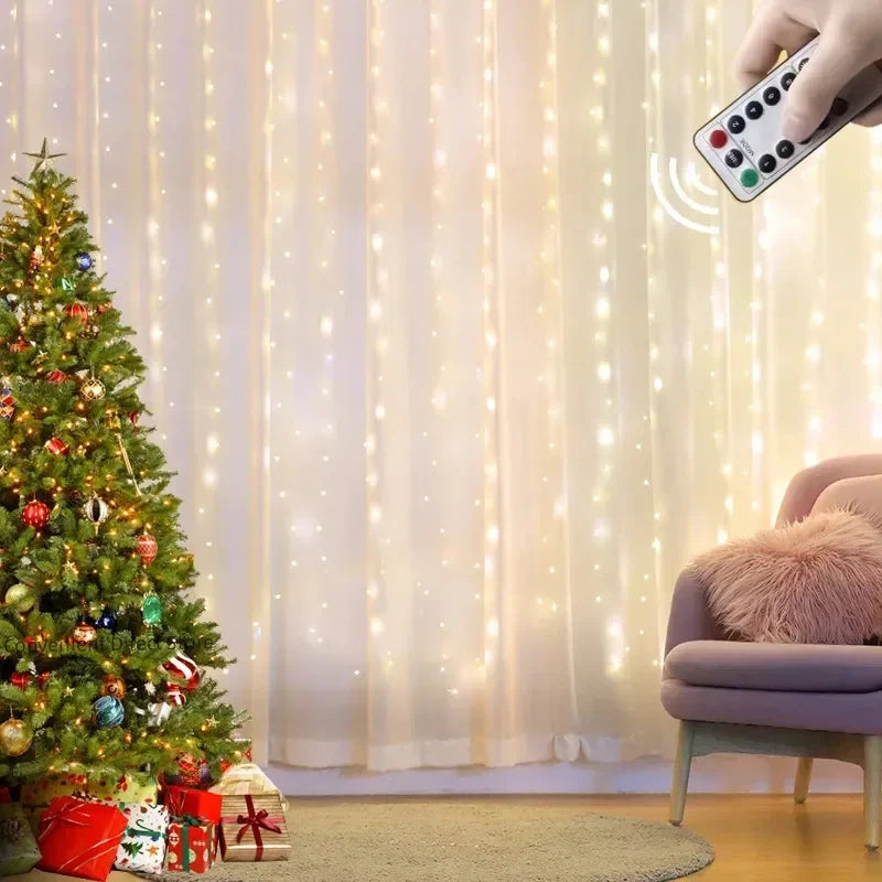 LED Curtain Fairy Lights – 8 Modes with Remote
