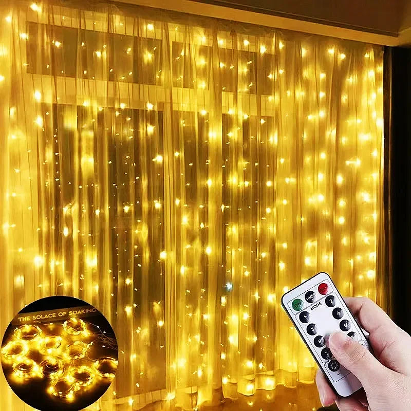 LED Curtain Fairy Lights – 8 Modes with Remote