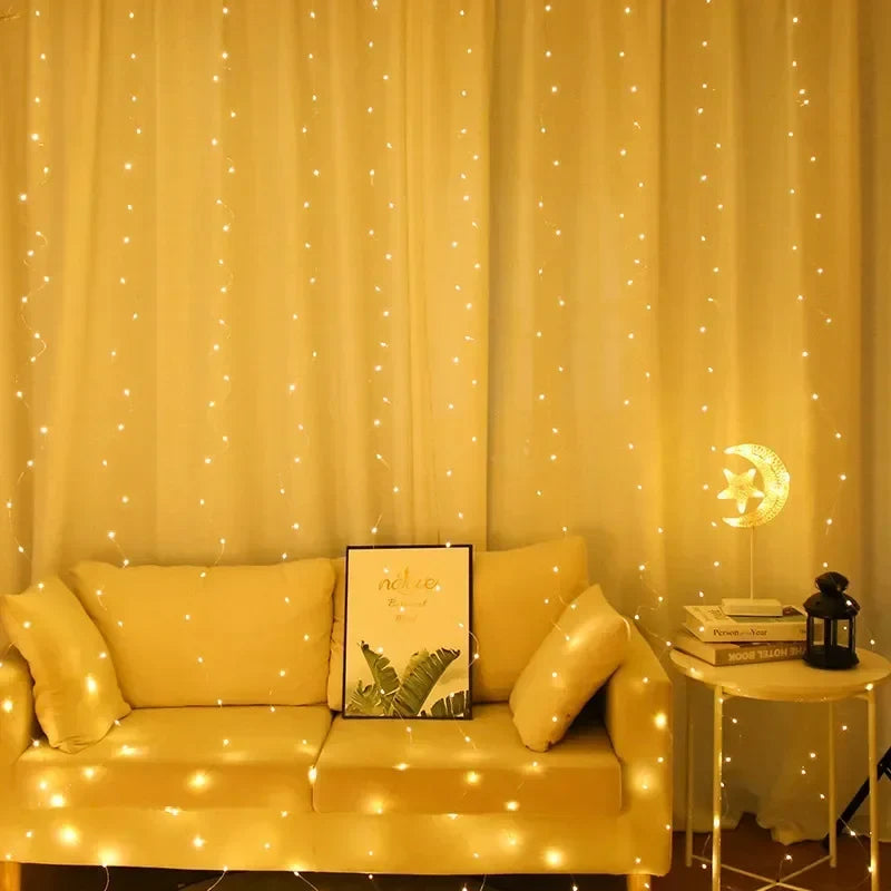 LED Curtain Fairy Lights – 8 Modes with Remote