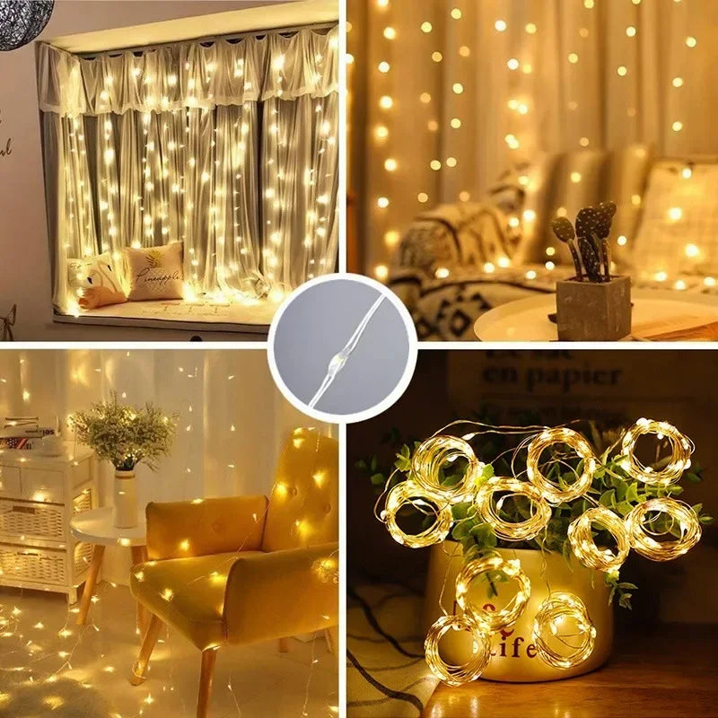 LED Curtain Fairy Lights – 8 Modes with Remote