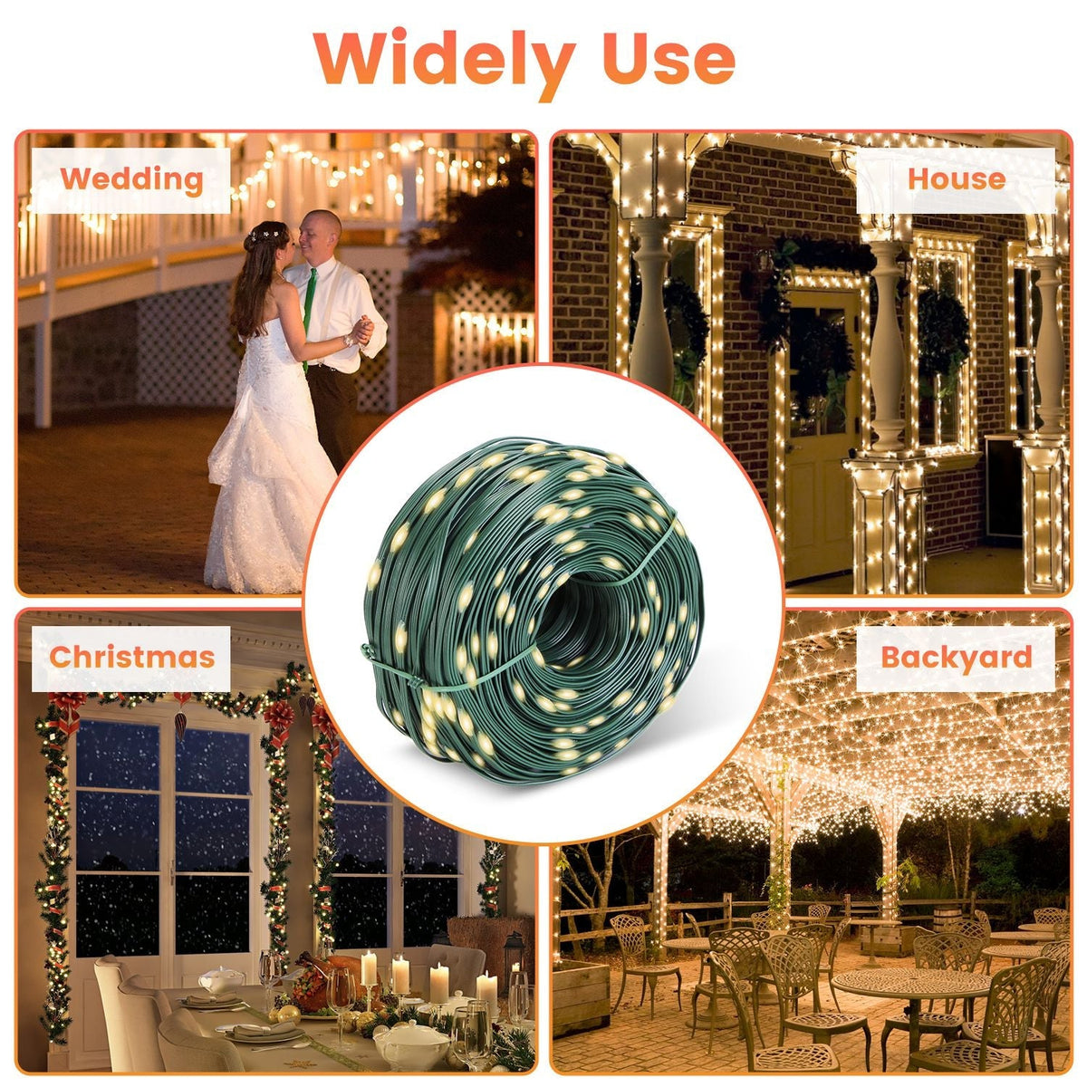 330ft Outdoor Fairy Lights – 1000 LED with Remote