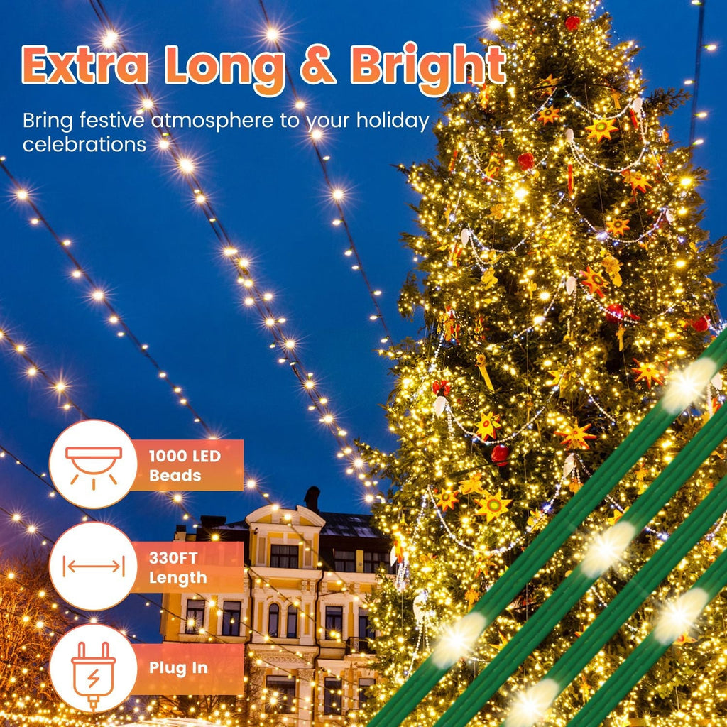 330ft Outdoor Fairy Lights – 1000 LED with Remote