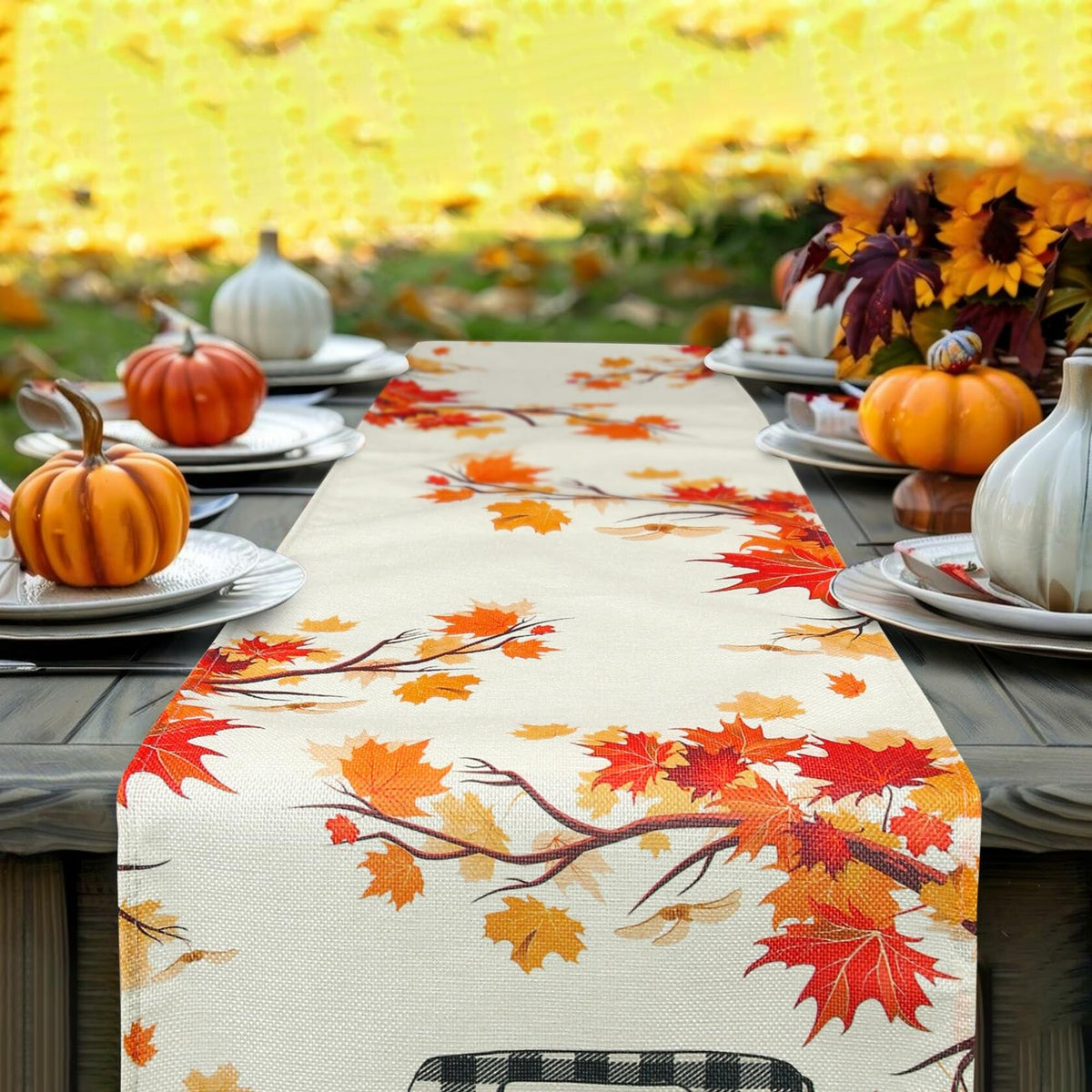 Thanksgiving Pillow & Table Runner Set (5 pcs)