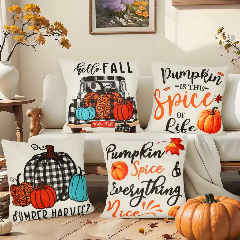 Thanksgiving Pillow & Table Runner Set (5 pcs)