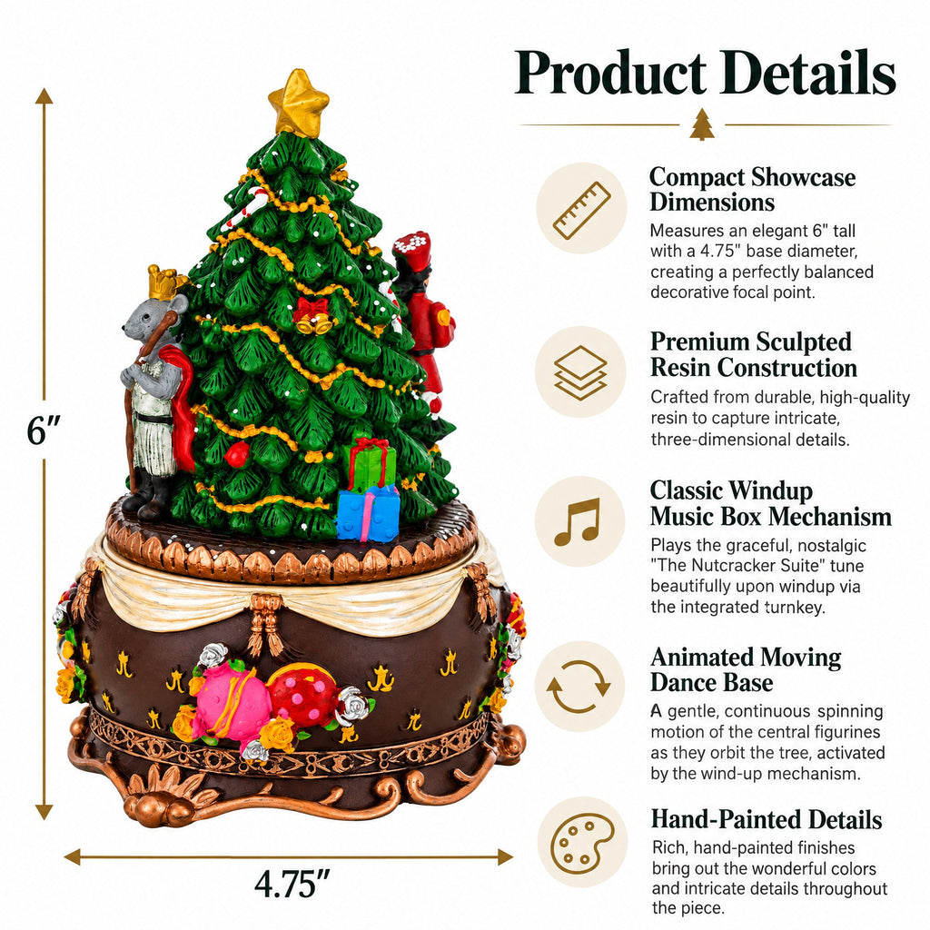 Nutcracker Ballerina Musical Tree Figurine