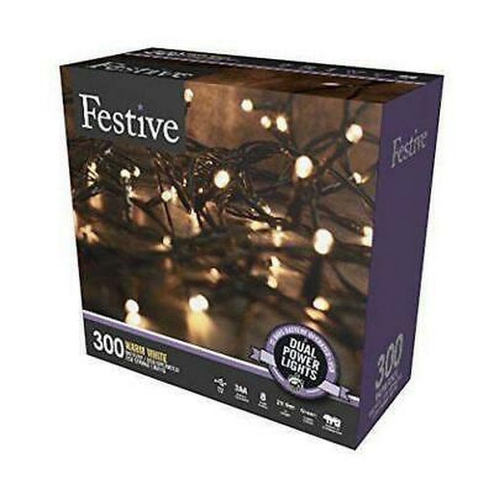 98ft Battery String Lights with Timer (2-Pack)
